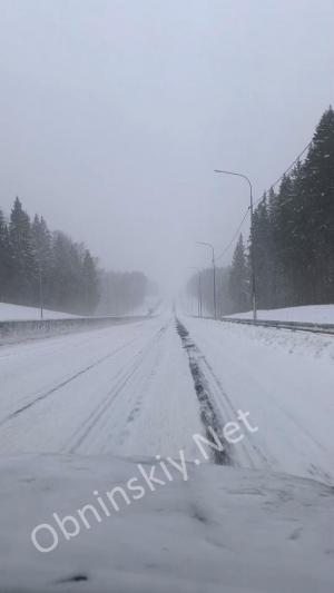 Киевское шоссе: состояние после снегопада