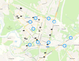 Карта радаров и камер видеофиксации в Обнинске