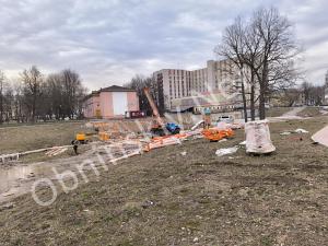 В Репинском овраге начались работы!