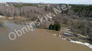Затопило городской пляж в Обнинске