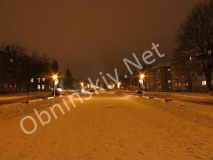 улица Жукова ночью Обнинск