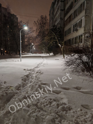 Как убирают дворы от снега в Обнинске