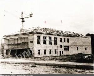 Строительство кинотеатра Мир в Обнинске 1959 год.