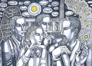 Открытки к 70-летию запуска обнинской АЭС. Художник: Елена Моргунова