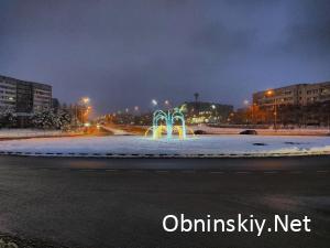Новогодние украшения в городе Обнинске 2021г