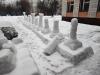 Античные колонны из снега в Обнинске