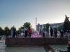 Световое шоу на городском фонтане